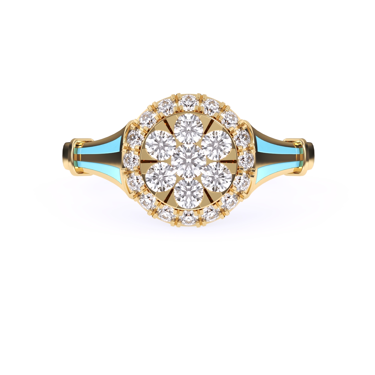 Sparkle Round Cluster Diamond Halo Ring